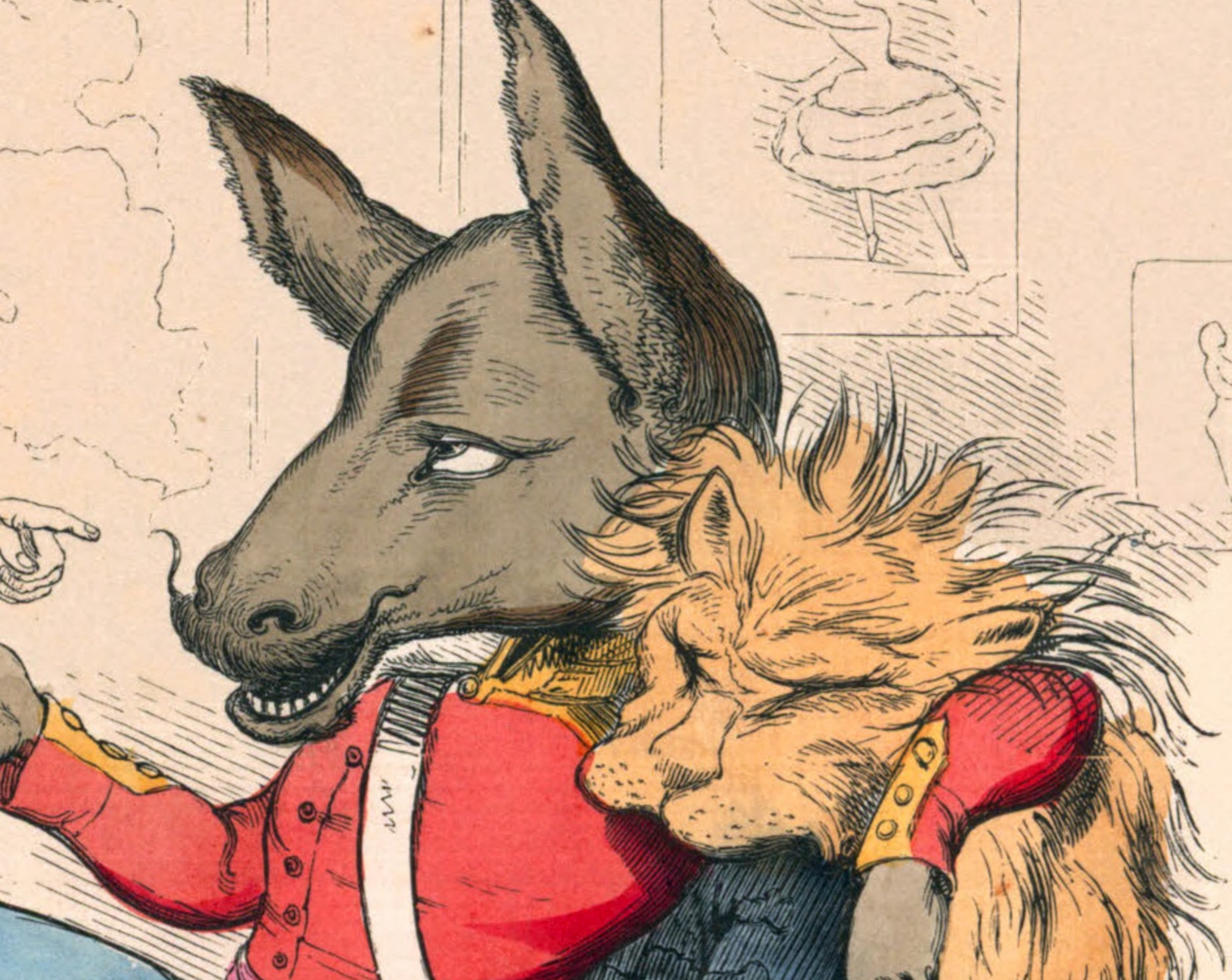 The Ass In A Lion’s Skin, Human Nature Illustration, Charles H Bennett