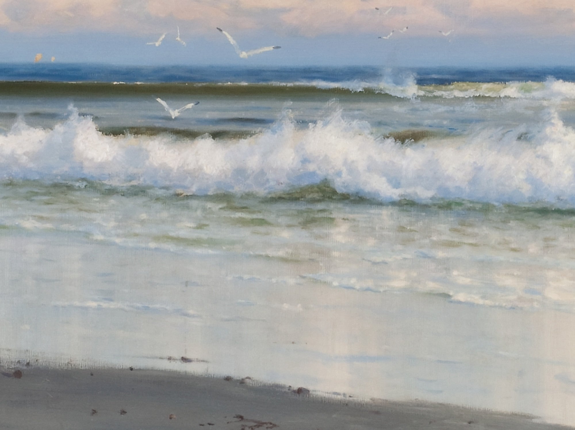 The Beach at Filey in Yorkshire, England, Carl Wilhelm Bøckmann Barth Fine Art Print