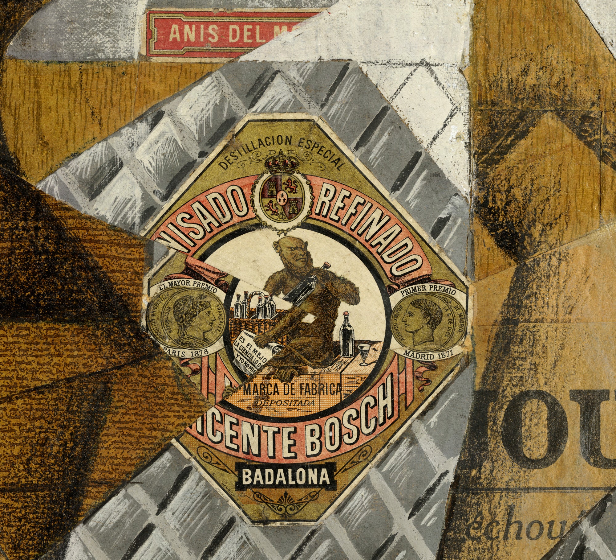 Juan Gris Crystal Cubism Fine Art Print : The Bottle of Anís del Mono