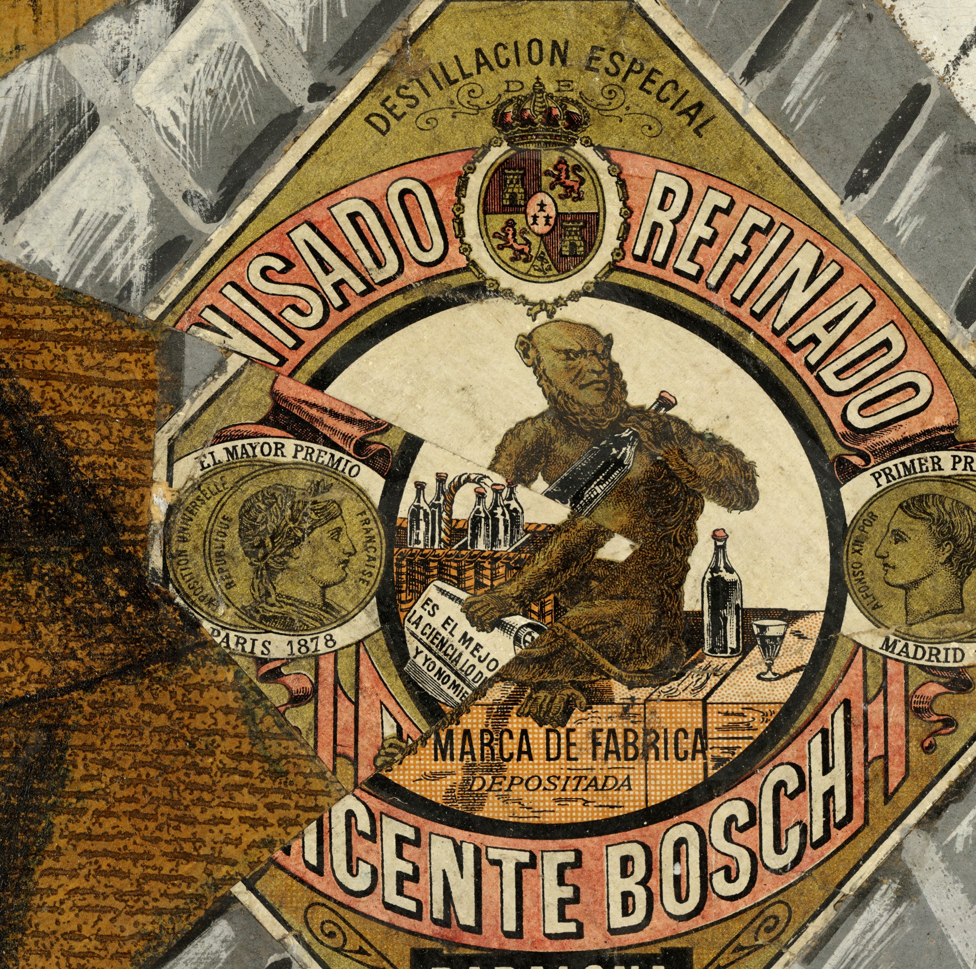 Juan Gris Crystal Cubism Fine Art Print : The Bottle of Anís del Mono