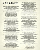 The Cloud, Poem by Percy Bysshe Shelley, Typography Print