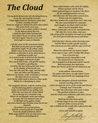 The Cloud, Poem by Percy Bysshe Shelley, Typography Print