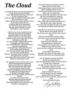 The Cloud, Poem by Percy Bysshe Shelley, Typography Print