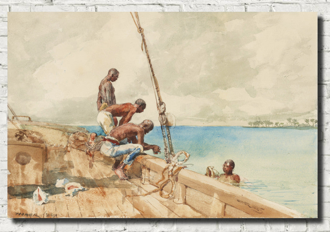 Winslow Homer Fine Art Print :  The Conch Divers