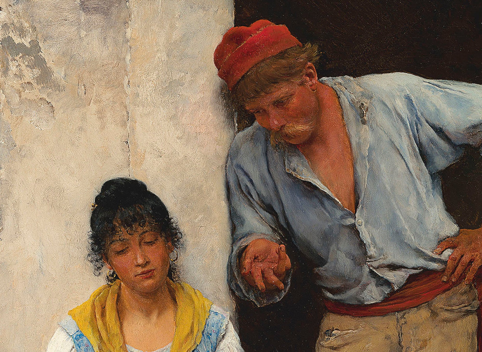 Eugene de Blaas Fine Art Print, The Courtship