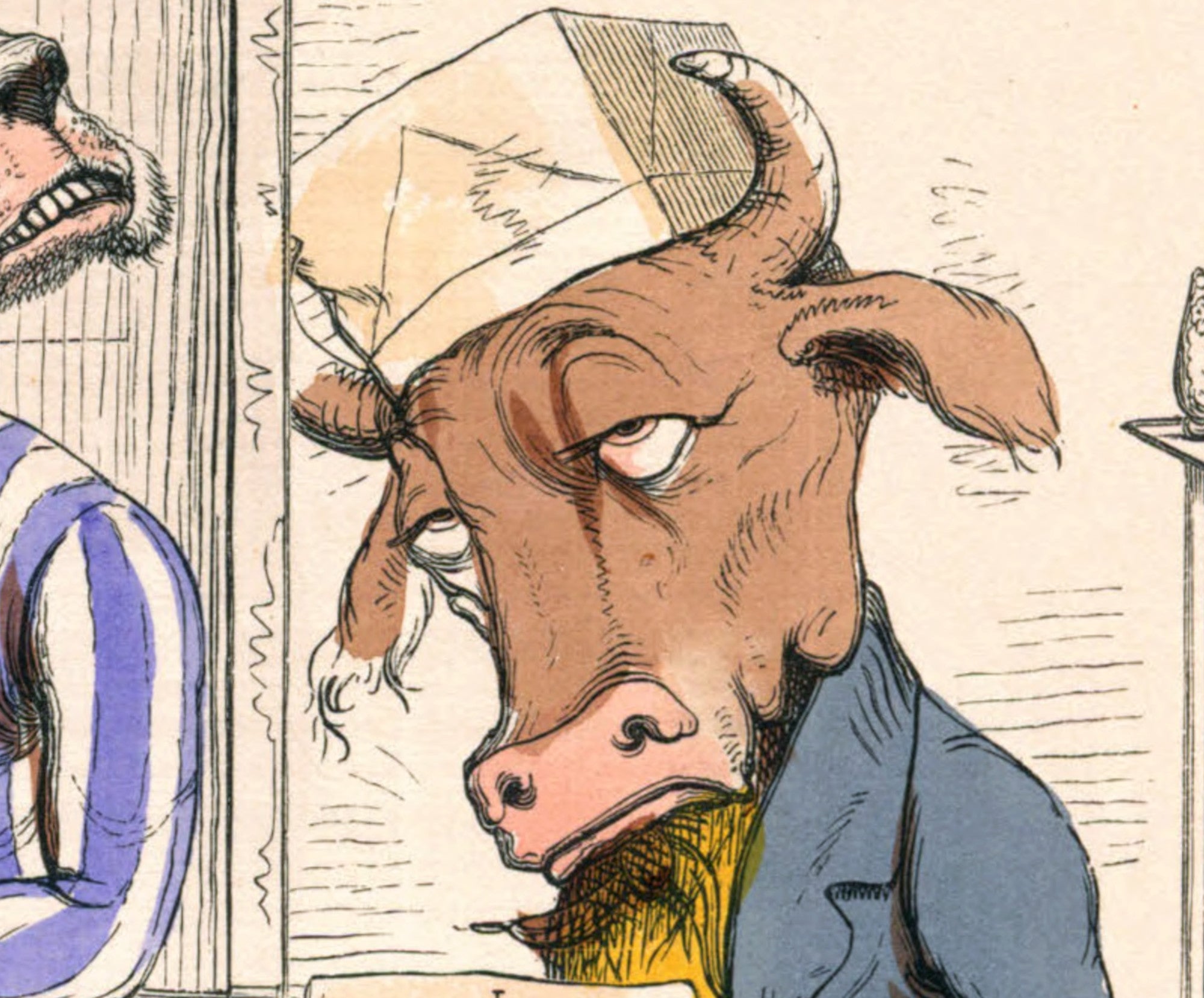 The Dog In The Manger, Human Nature Illustration, Charles H Bennett