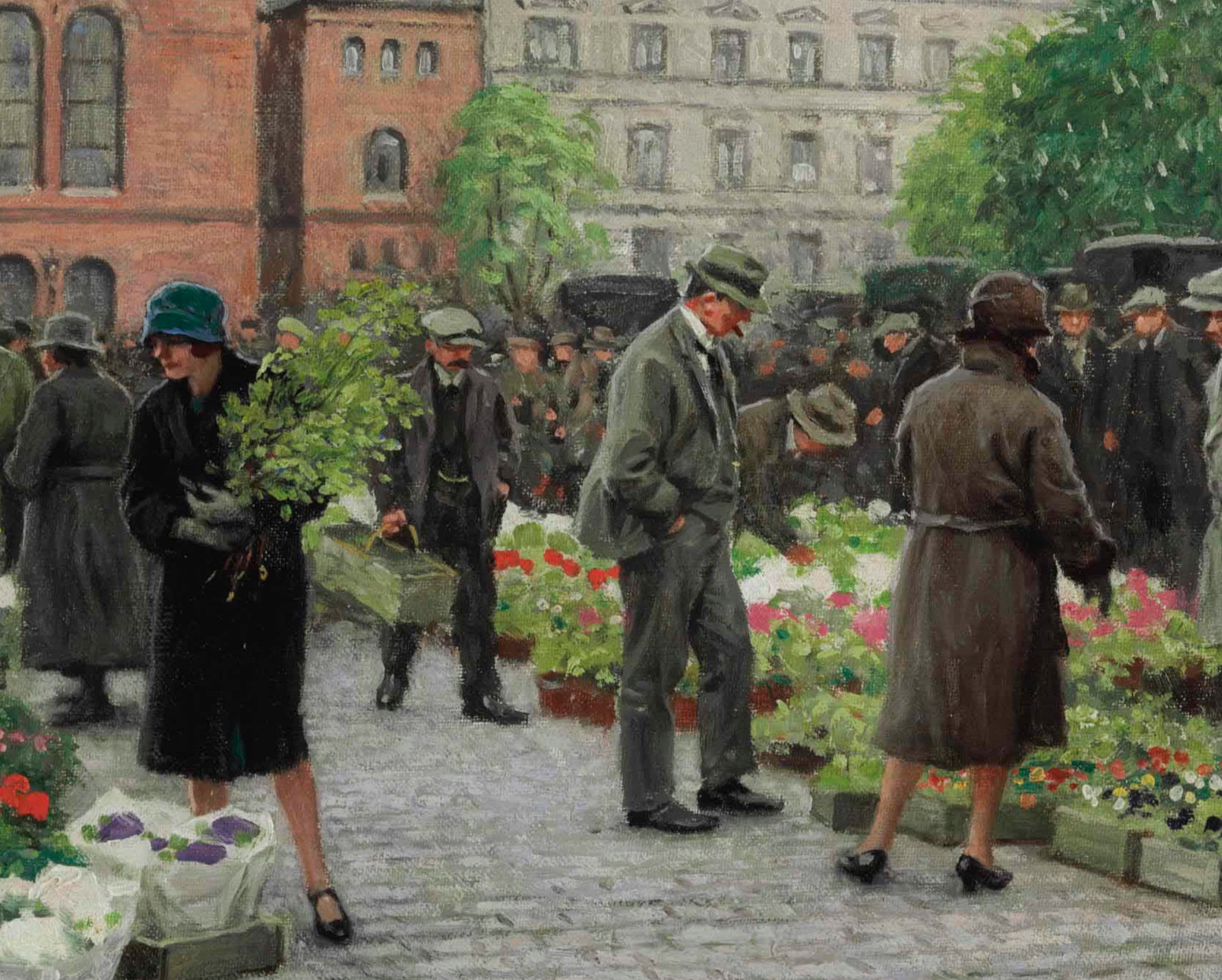 Paul Gustav Fischer Fine Art Print, The Flower Market