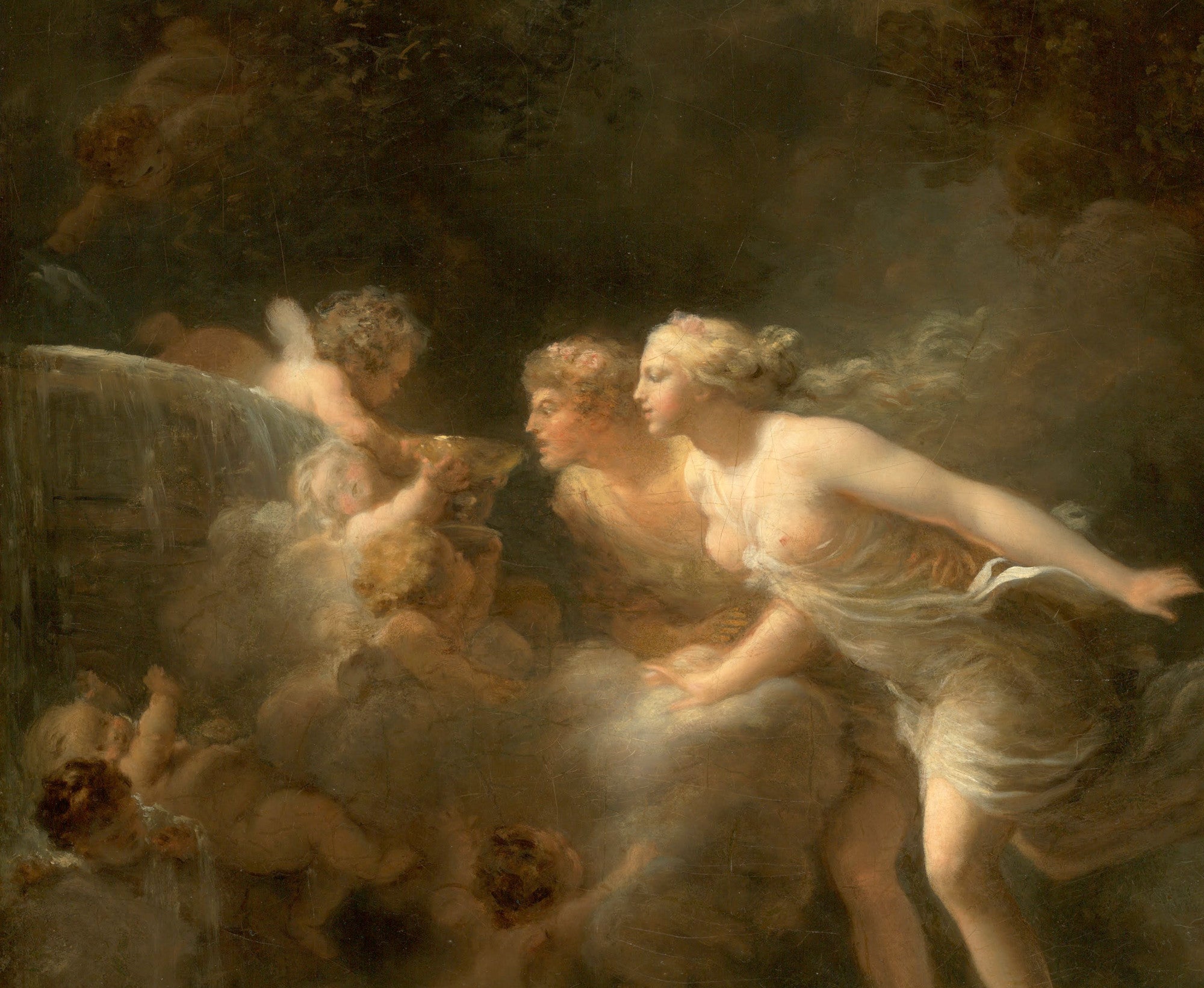 Jean-Honoré Fragonard Fine Art Print, The Fountain of Love