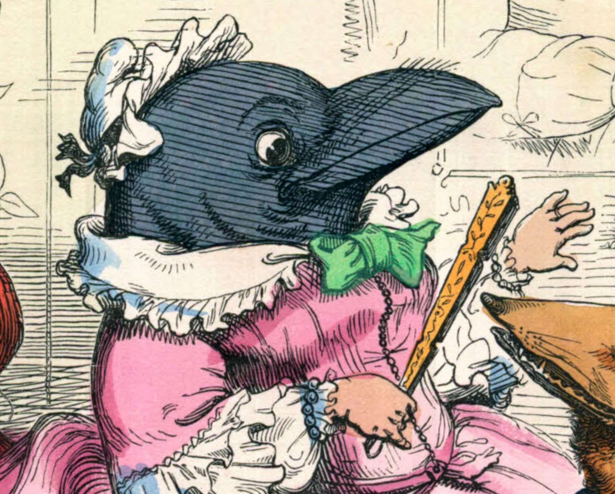 The Fox And The Crow, Human Nature Illustration, Charles H Bennett