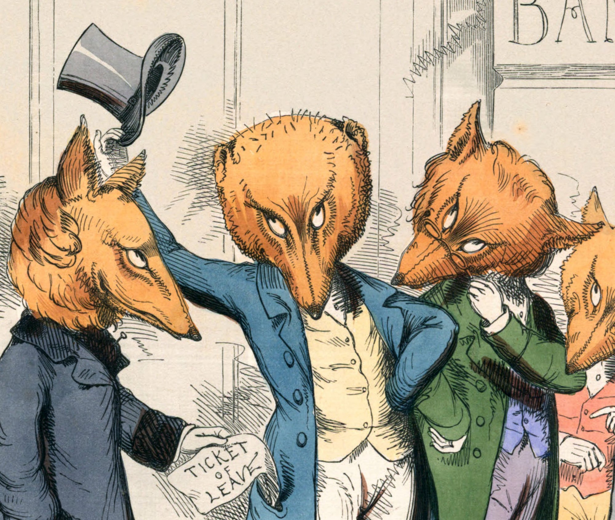 The Fox That Was Docked, Human Nature Illustration, Charles H Bennett