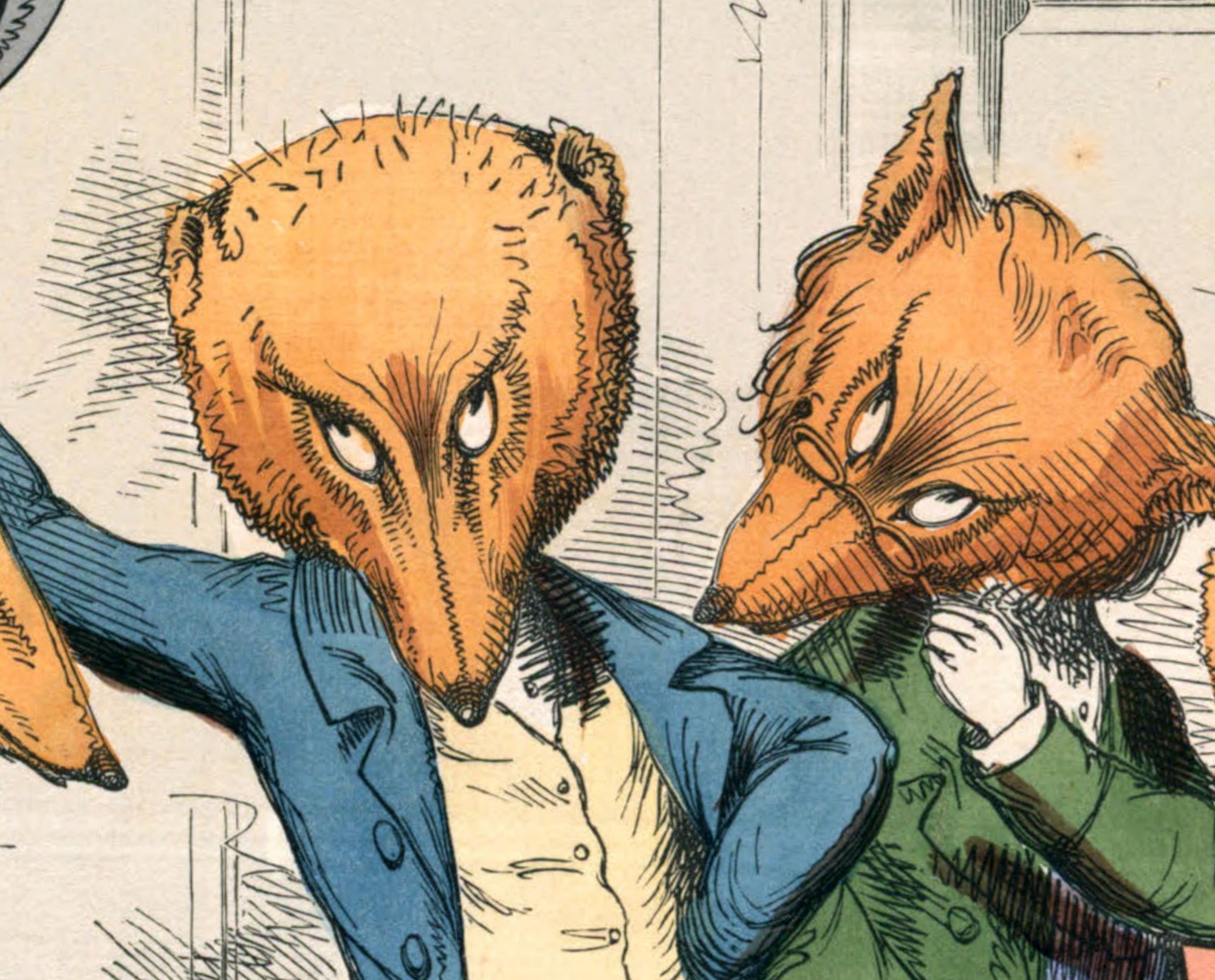 The Fox That Was Docked, Human Nature Illustration, Charles H Bennett