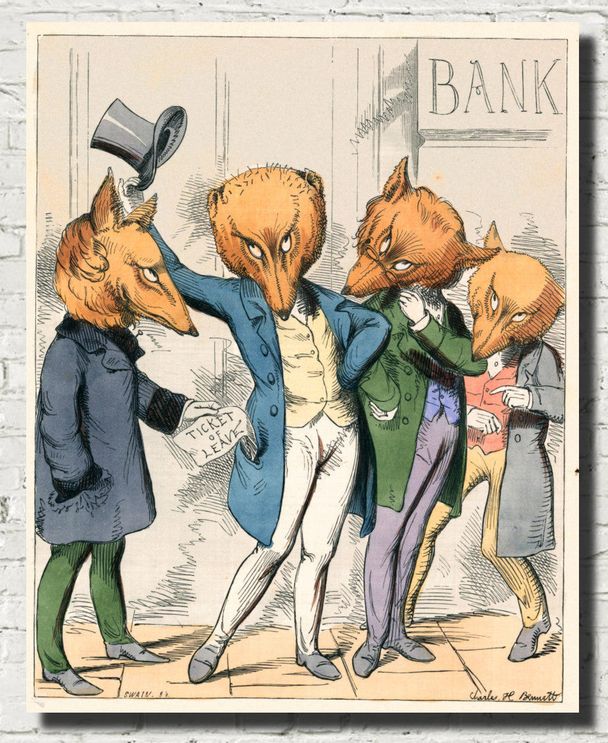 The Fox That Was Docked, Human Nature Illustration, Charles H Bennett