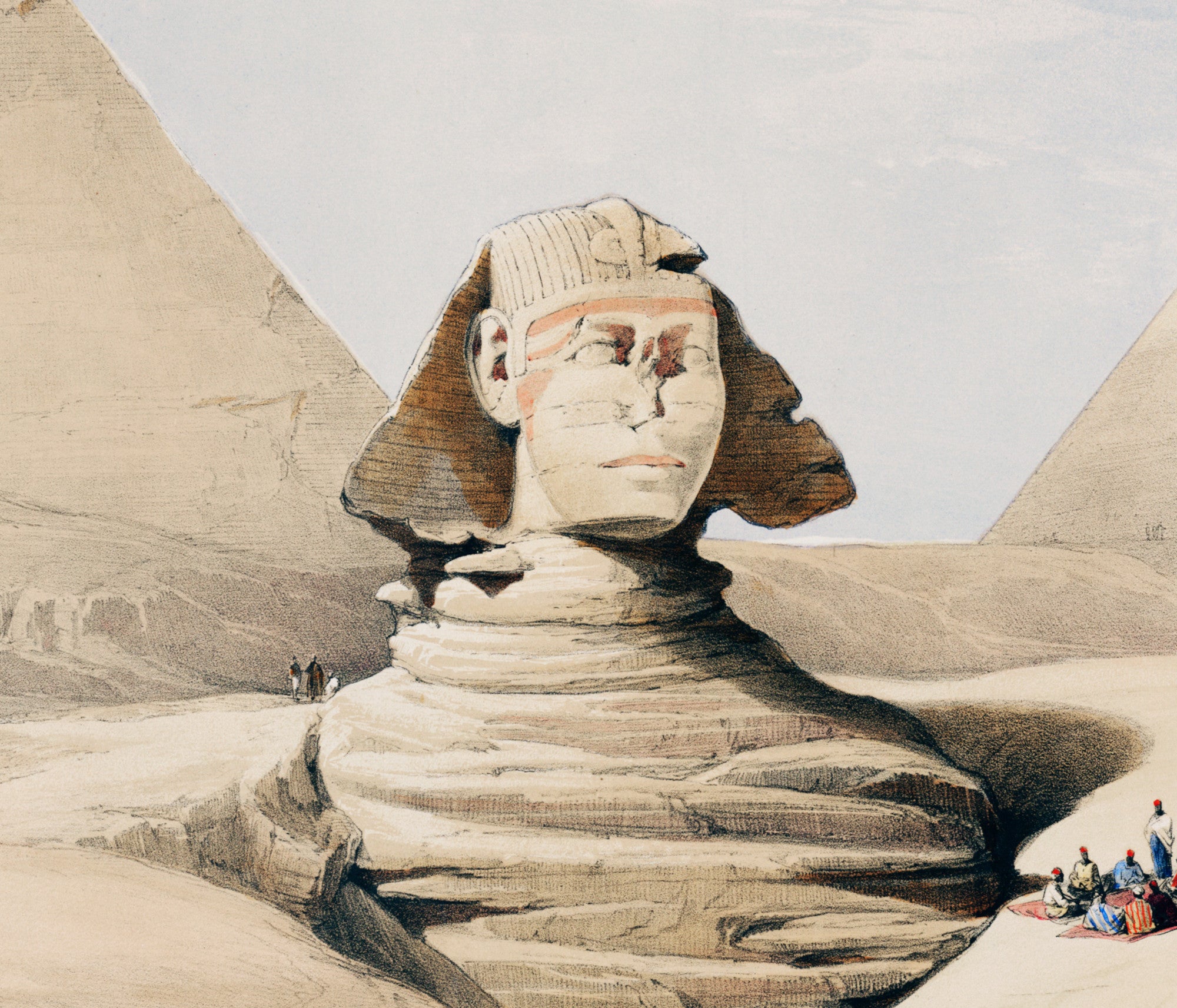 The Great Sphinx Pyramids of Giza, David Roberts Fine Art Print