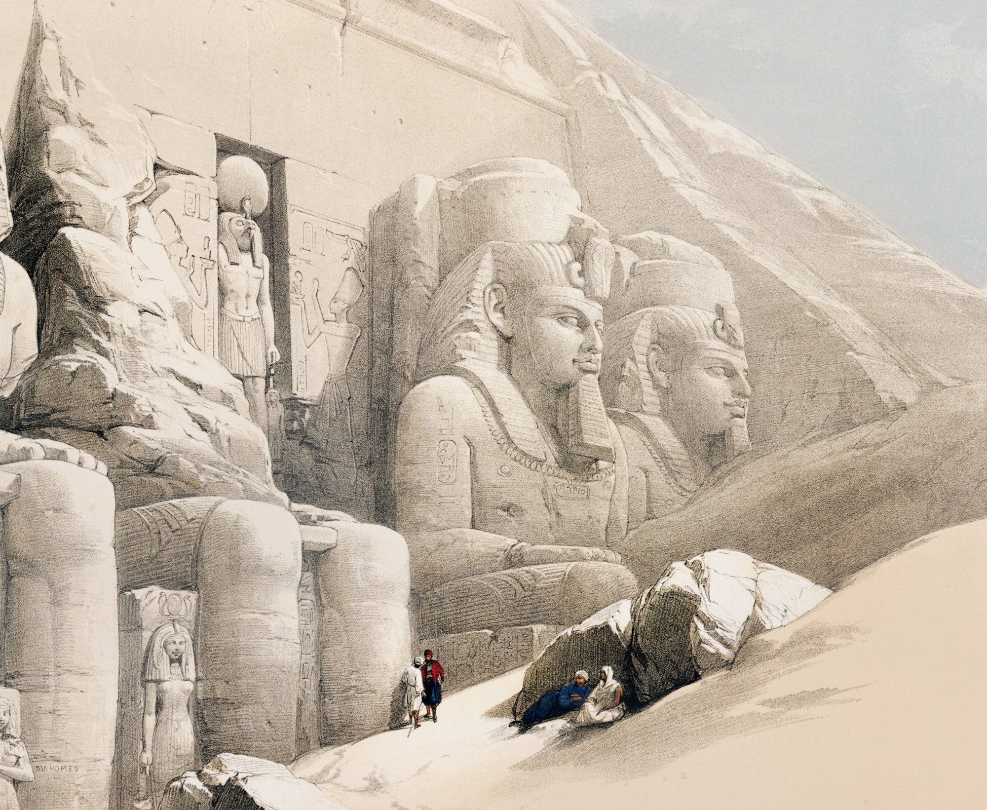 The Great Temple of Abu Simble Nubia, David Roberts Fine Art Print