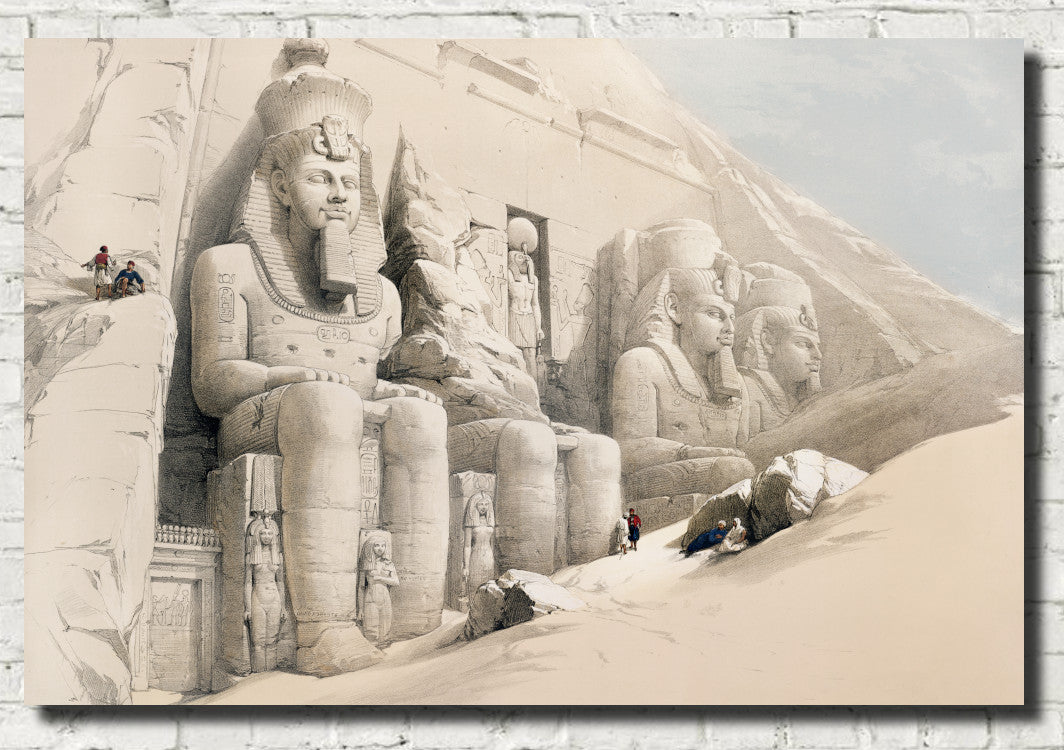 The Great Temple of Abu Simble Nubia, David Roberts Fine Art Print