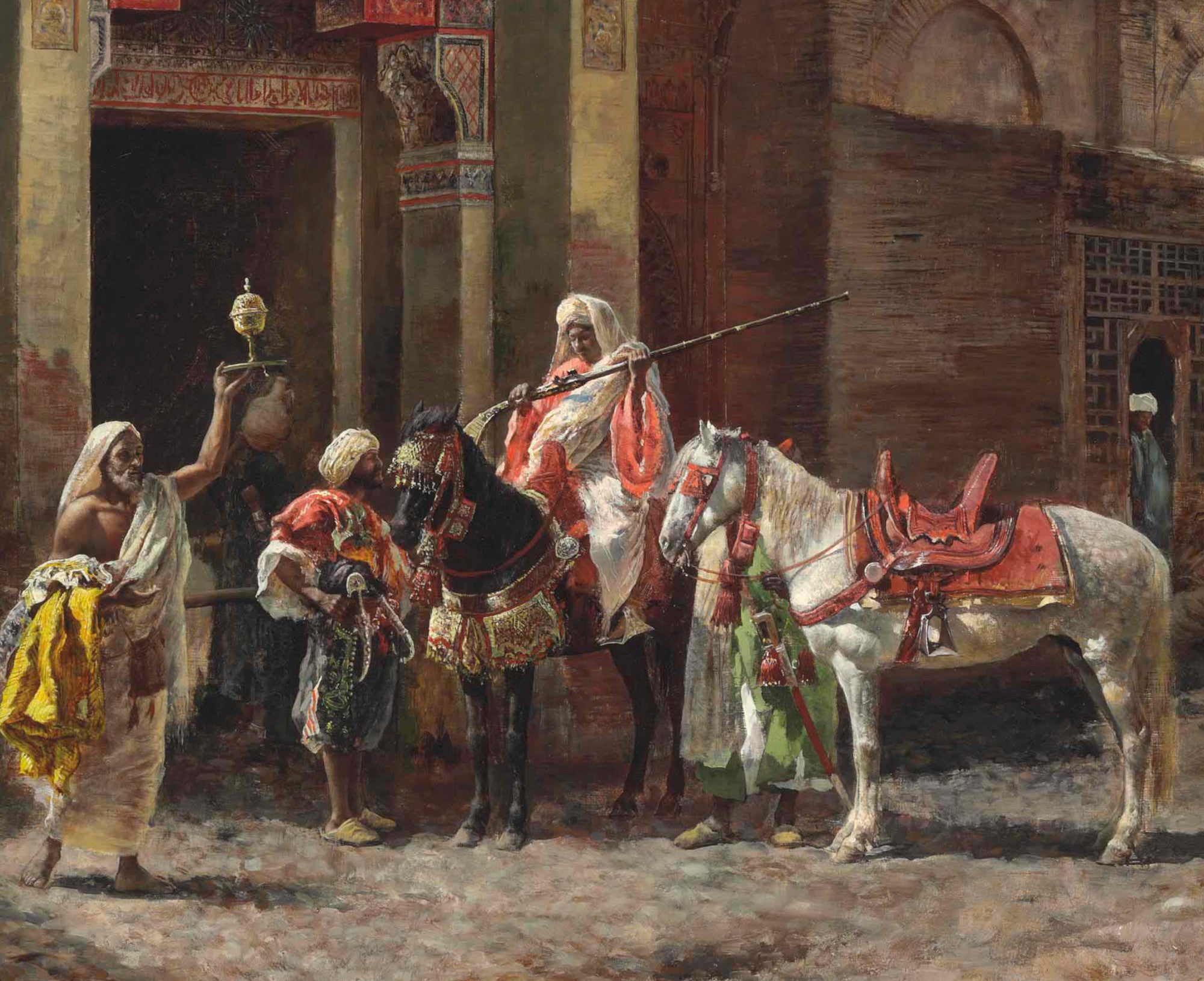 Edwin Lord Weeks Fine Art Print, The Gun Buyer (Outside a Moroccan Bazaar Gate)