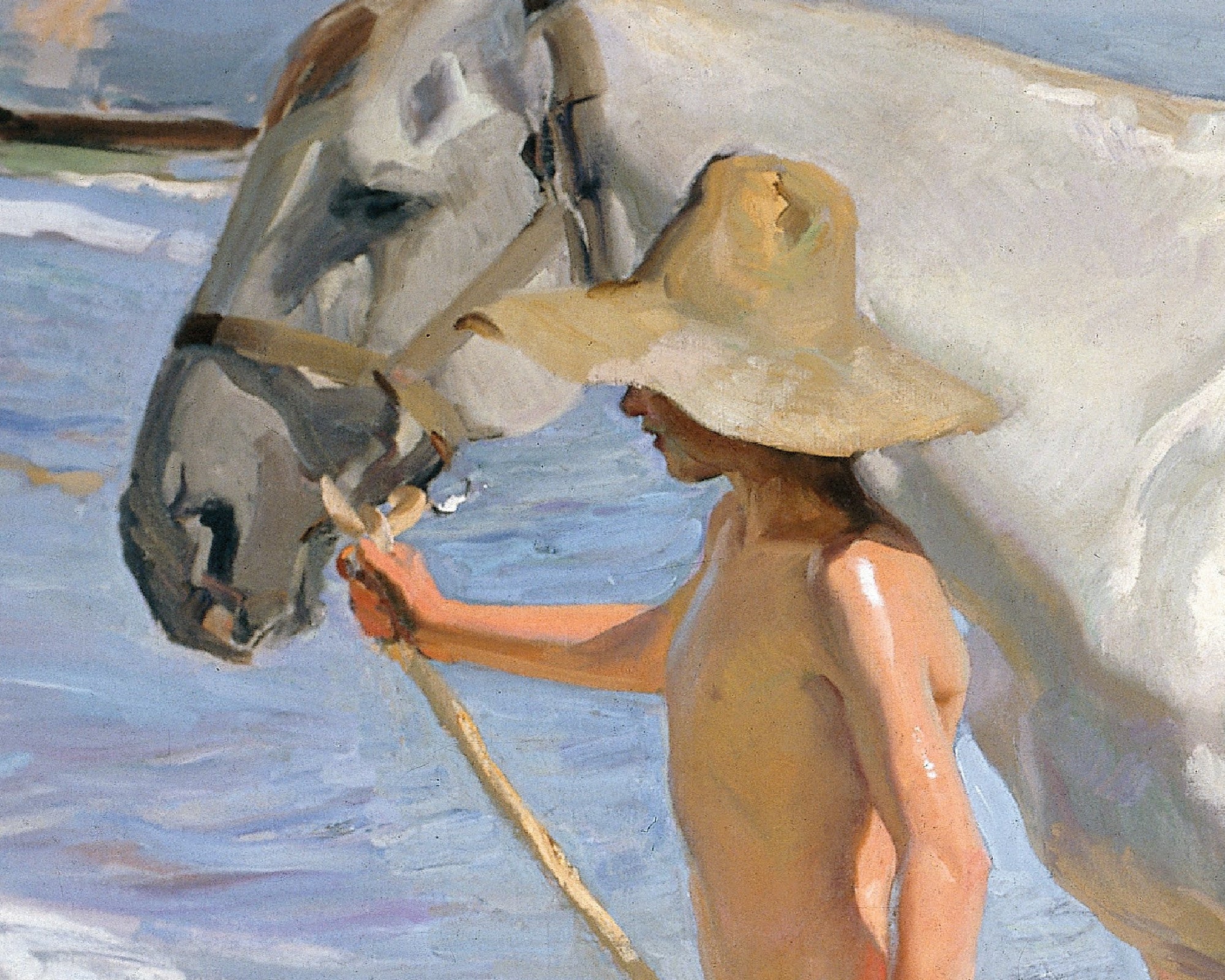 The Horse’s Bath, Joaquín Sorolla Fine Art Print
