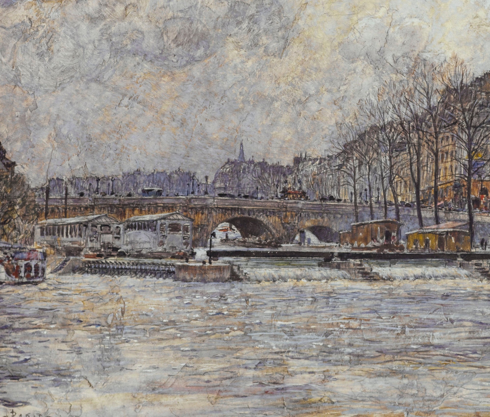 Frederic Anatole Houbron Fine Art Print, The Hôtel de la Monnaie and the Pont-Neuf