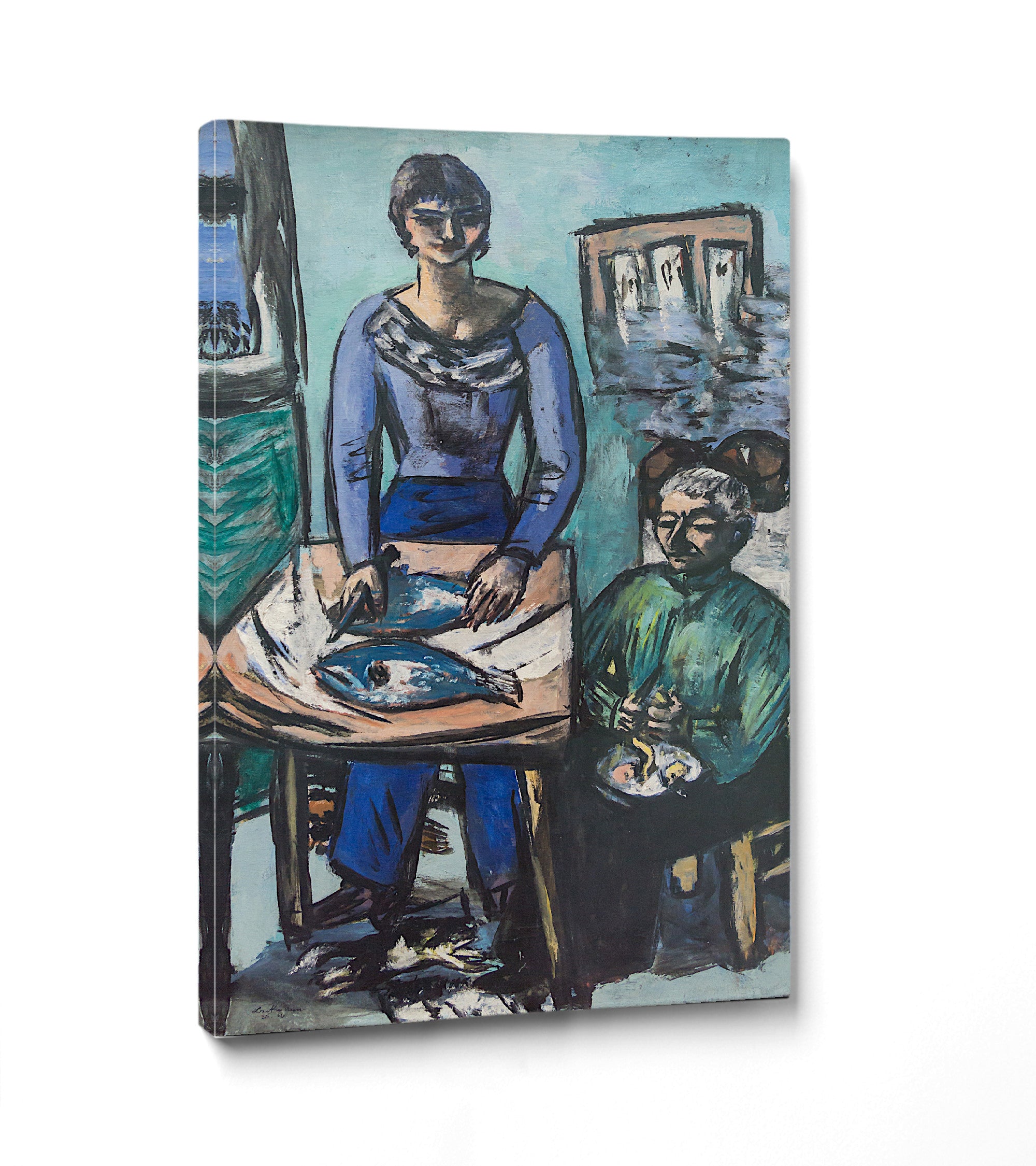 Max Beckmann, The Kitchen -Quappi with Fish - New Objectivity