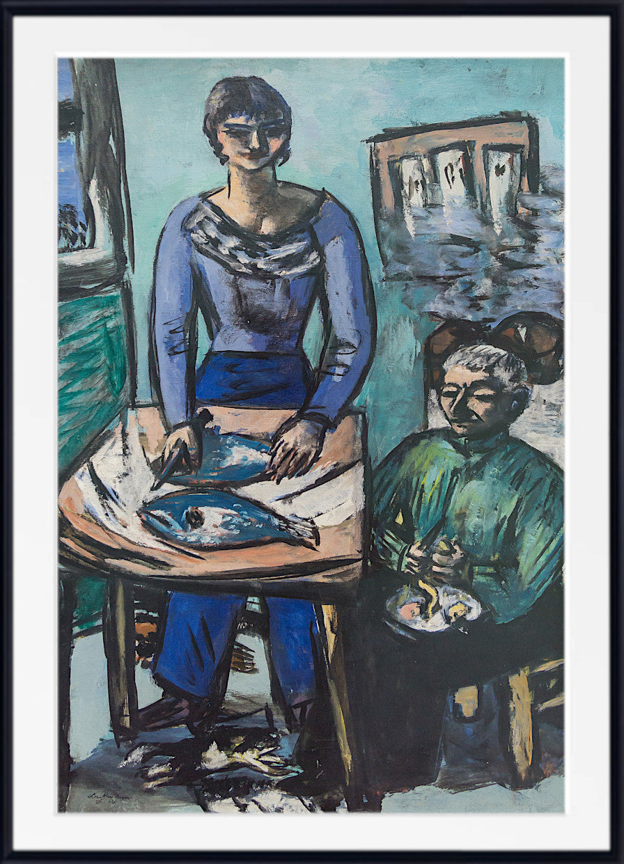 Max Beckmann, The Kitchen -Quappi with Fish - New Objectivity