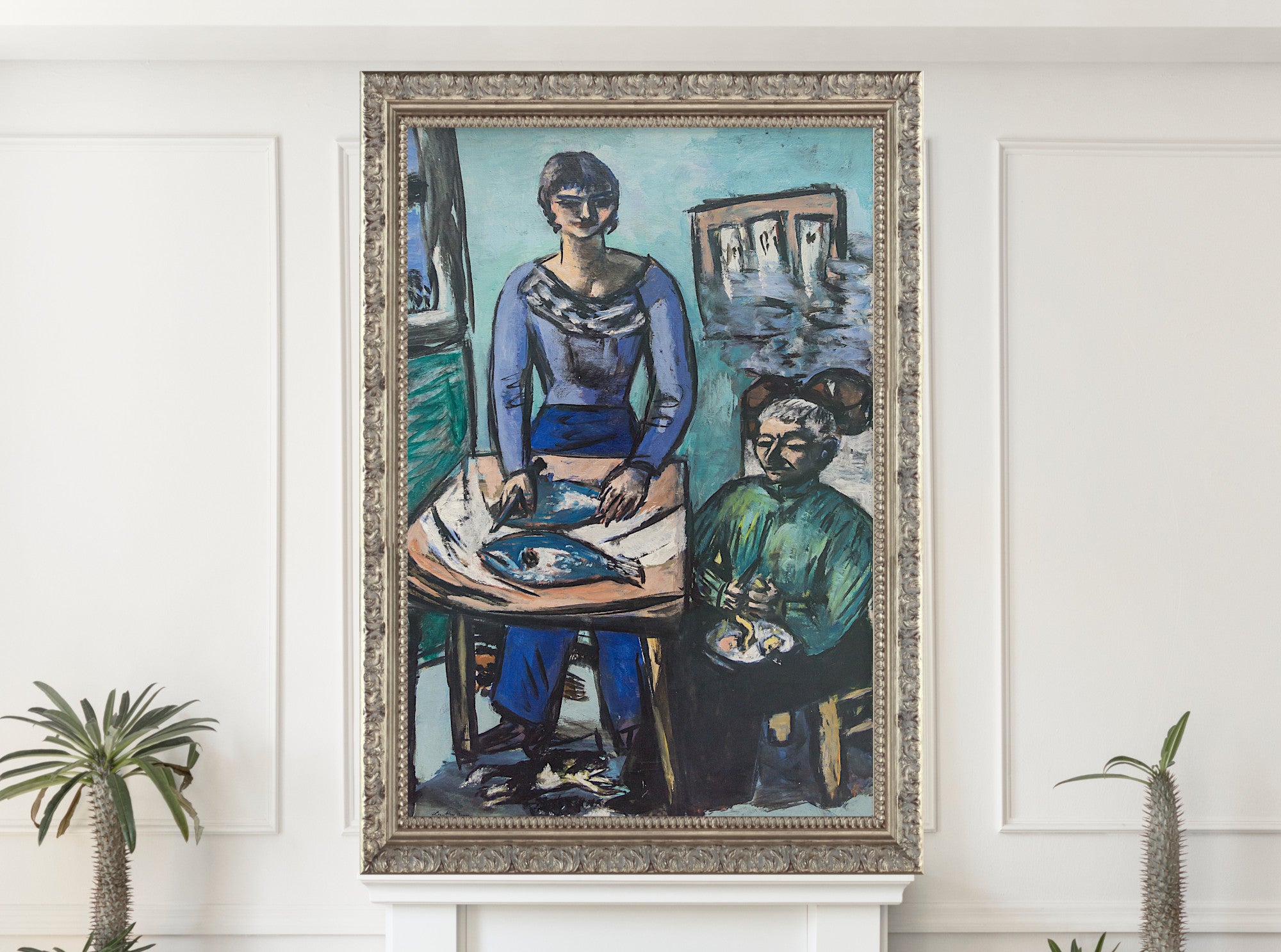 Max Beckmann, The Kitchen -Quappi with Fish - New Objectivity