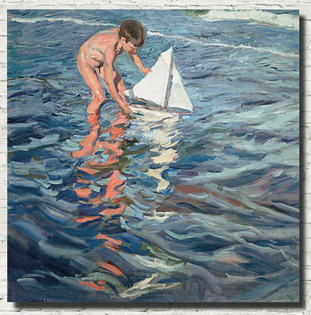 The Little Sailing Boat, Joaquín Sorolla Fine Art Print