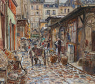 Frederic Anatole Houbron Fine Art Print, The Marché des Enfants Rouges, west side, in the rain, in 1907. 3rd arrondissement