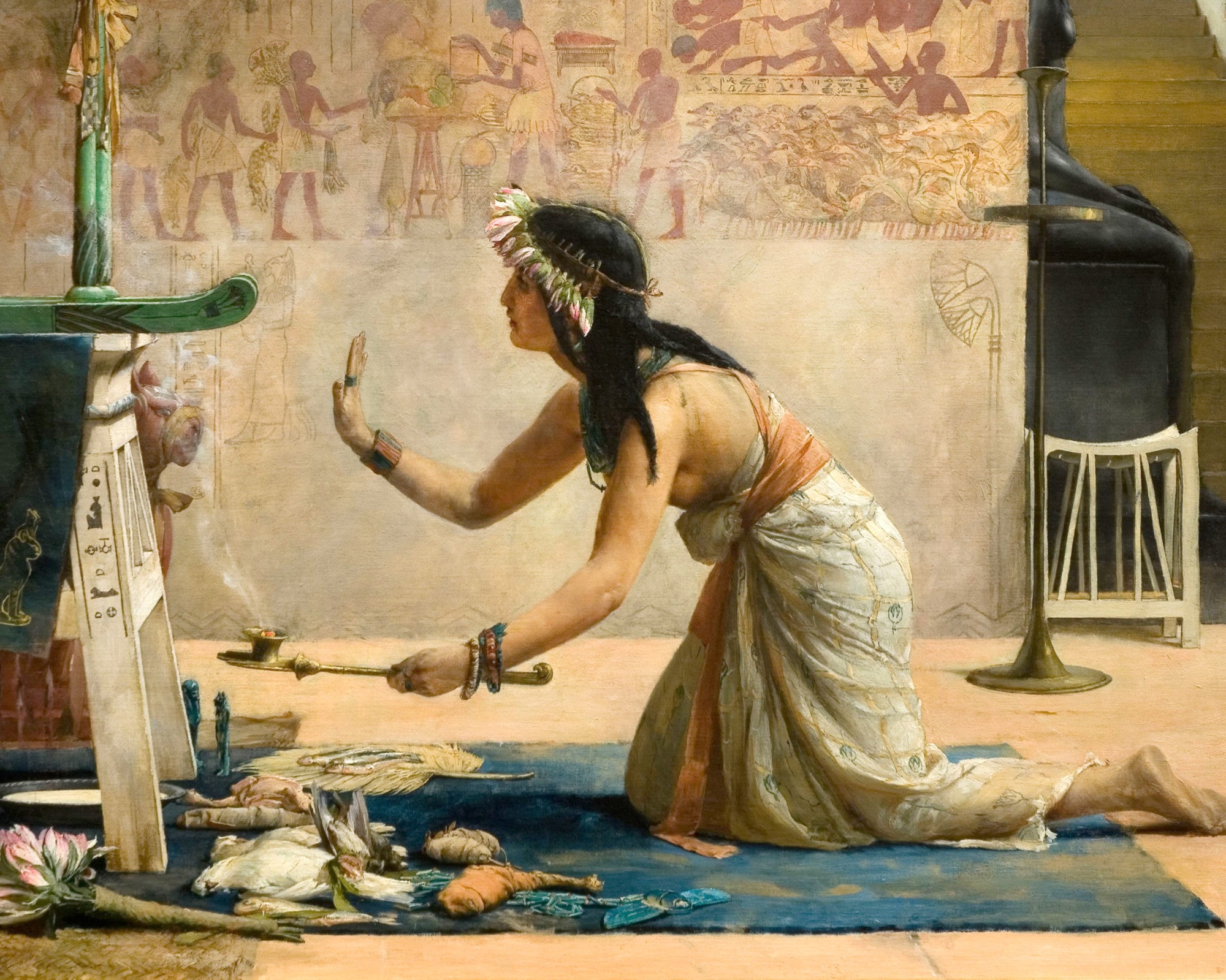 John Weguelin Fine Art Print, The Obsequies of an Egyptian Cat