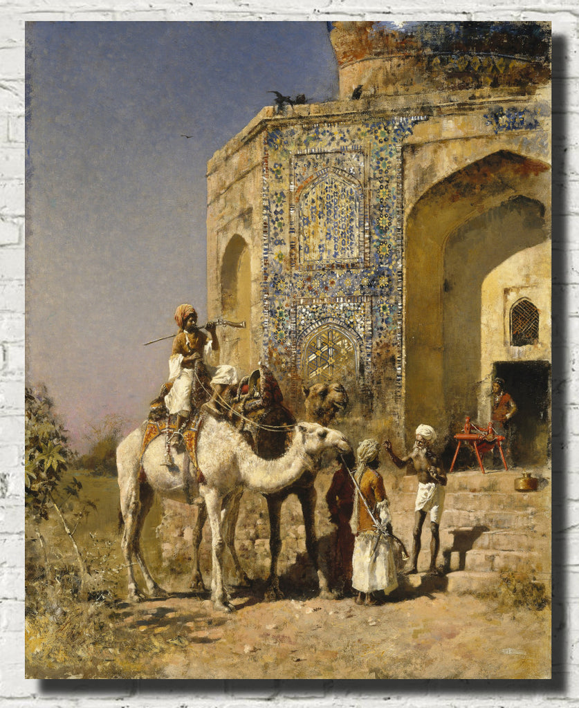 Edwin Lord Weeks Fine Art Print, The Old Blue-Tiled Mosque Outside of Delhi, India