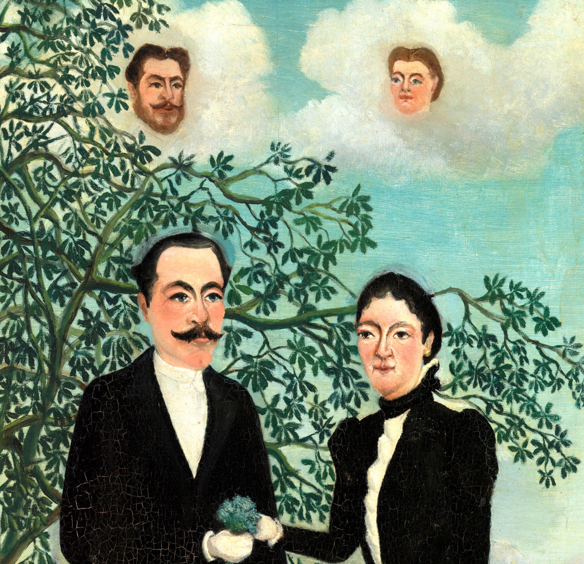 Henri Rousseau, Post- Impressionist Fine Art Print, The Past and the Present, or Philosophical Thought