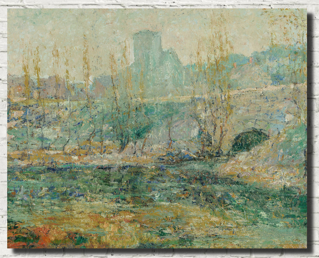 The Pond and Gapstow Bridge, New York City, Ernest Lawson Fine Art Print