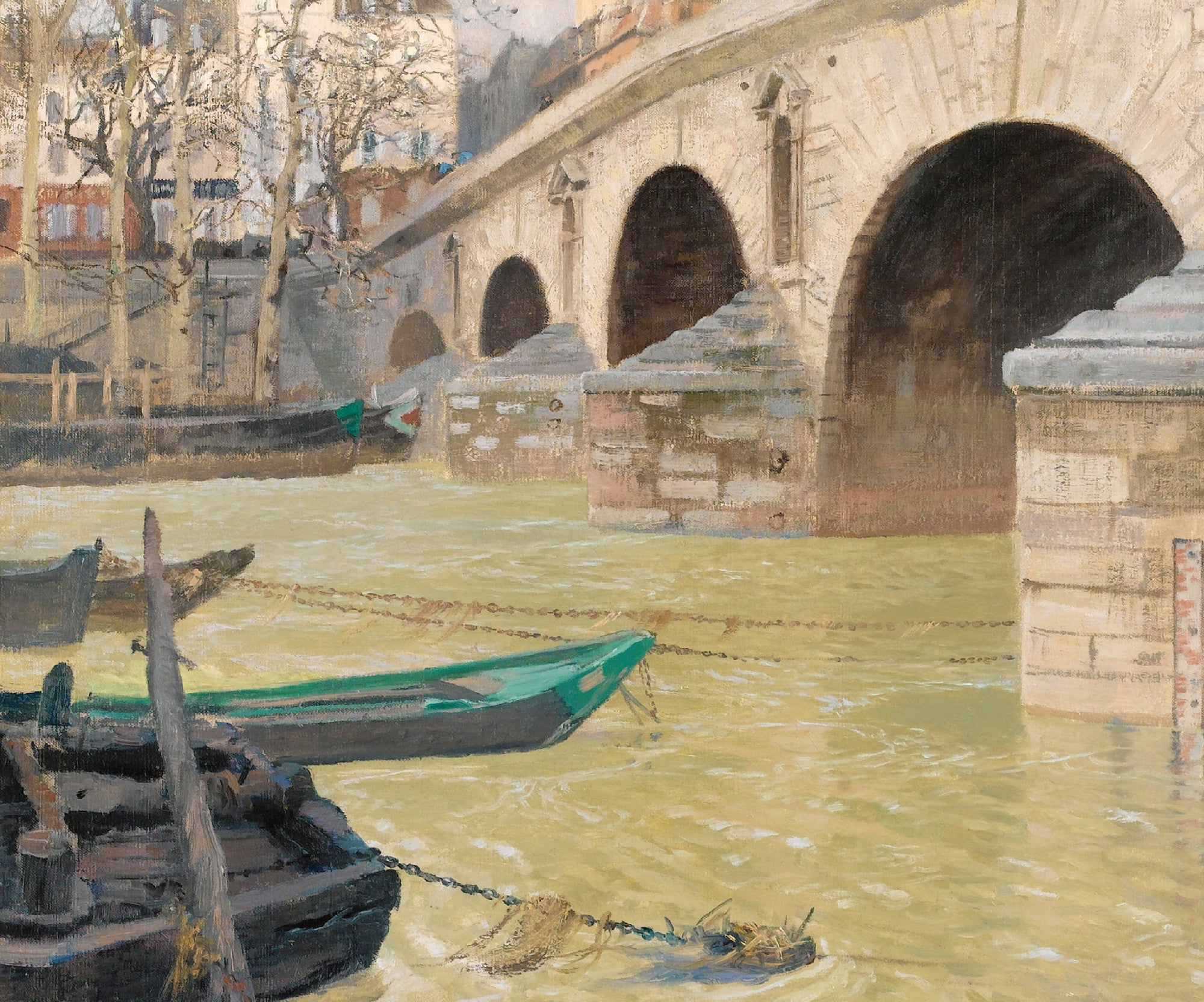 The Pont Marie, Paris, Frits Thaulow Fine Art Print