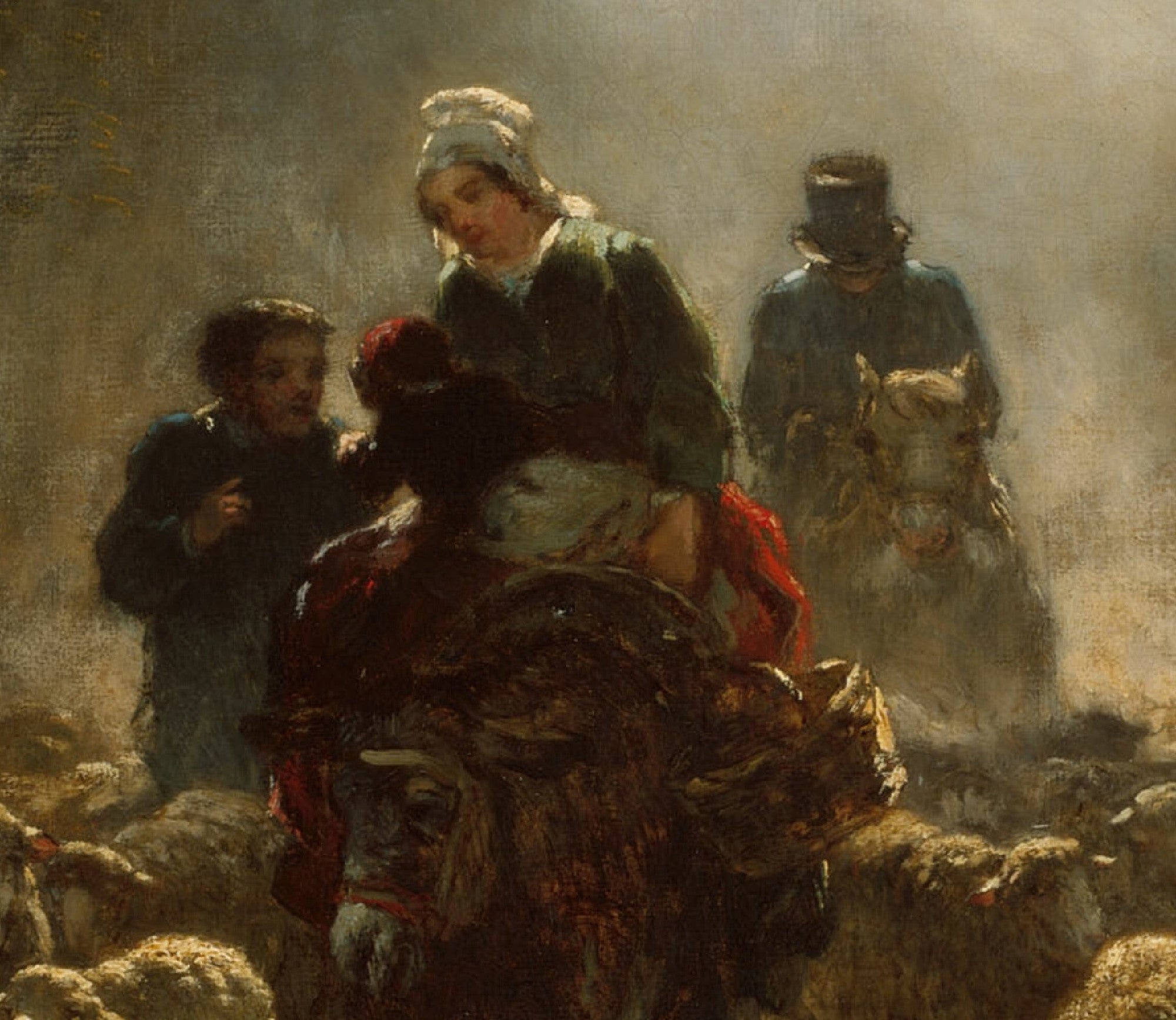 The Road to Market, Constant Troyon Fine Art Print