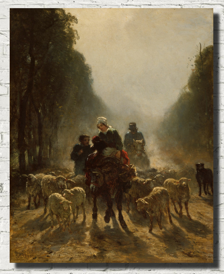 The Road to Market, Constant Troyon Fine Art Print