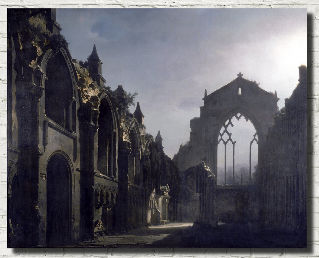 The Ruins of Holyrood Chapel, Louis Daguerre Fine Art Print