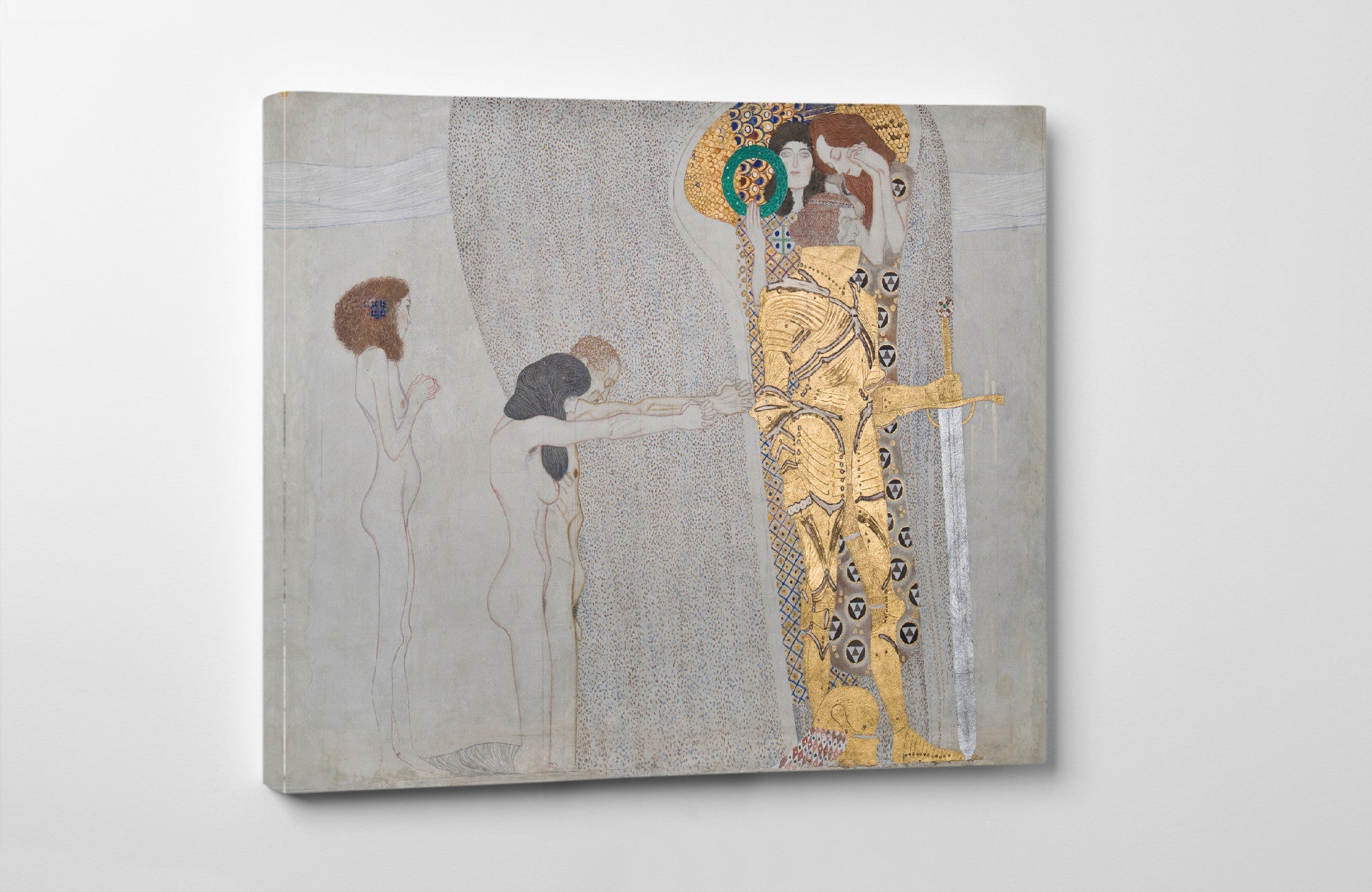 Gustav Klimt, Beethoven Frieze, The Sufferings of Weak Mankind' and 'The Well-armed Strong One'