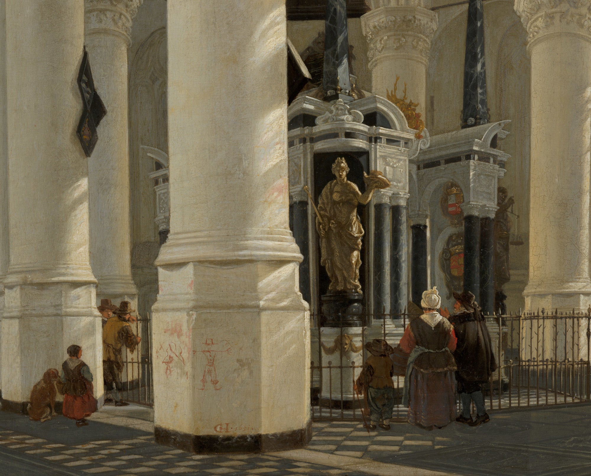Gerard Houckgeest Baroque Fine Art Print, The Tomb of William the Silent in the Nieuwe Kerk in Delft