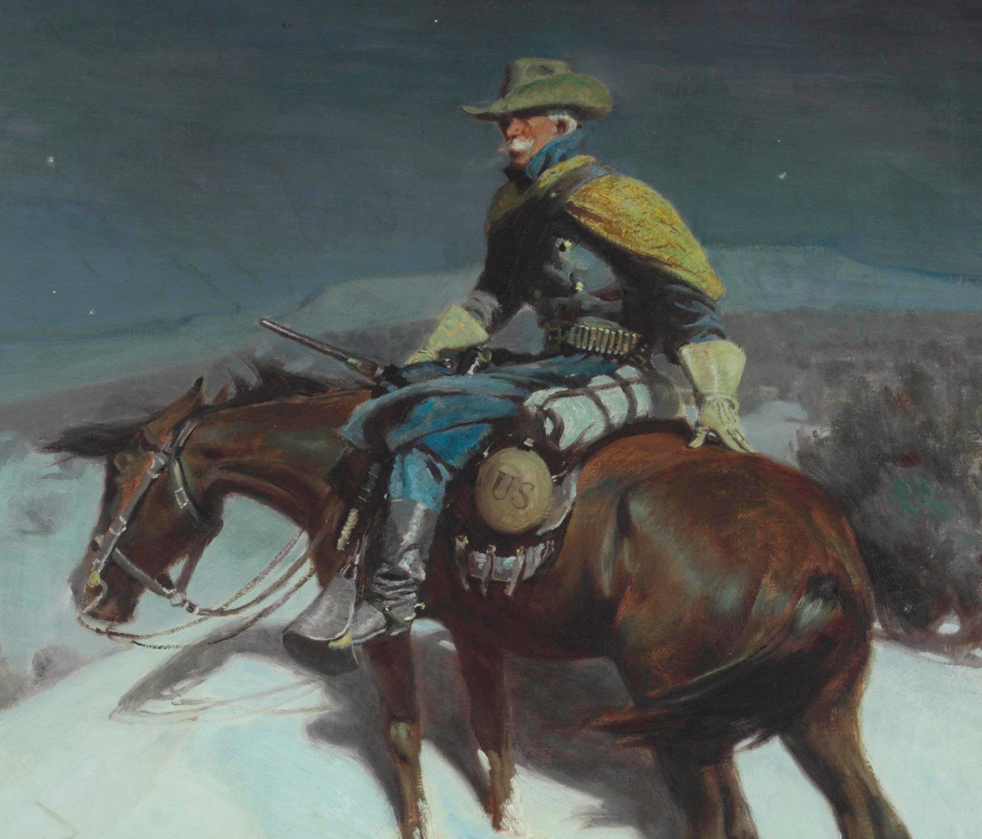 William Herbert Dunton Fine Art Print : The Vidette, Custer Trooper