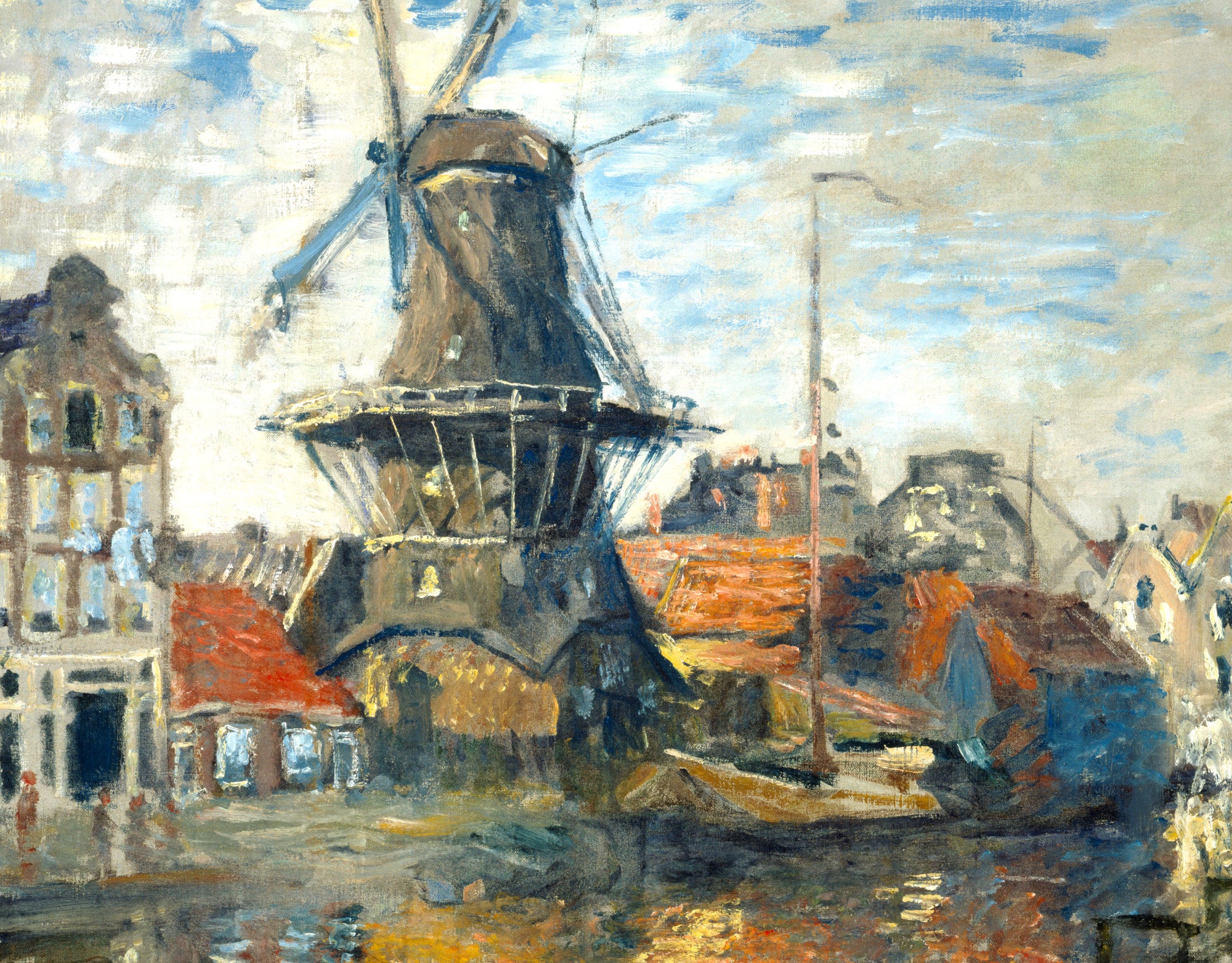 Claude Monet Fine Art Print, The Windmill, Amsterdam