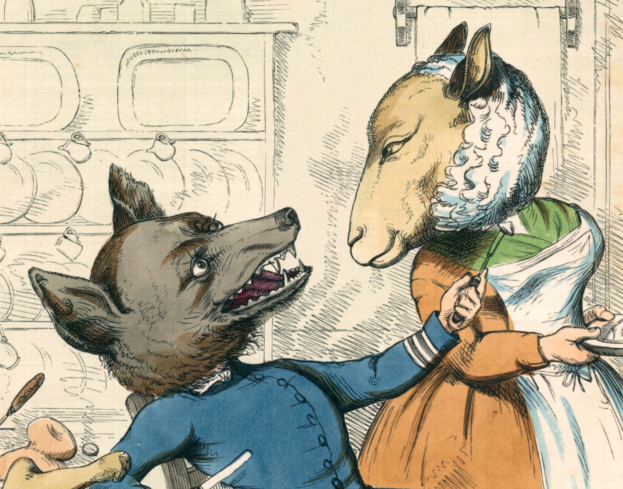 The Wolf In Sheep’s Clothing, Human Nature Illustration, Charles H Bennett