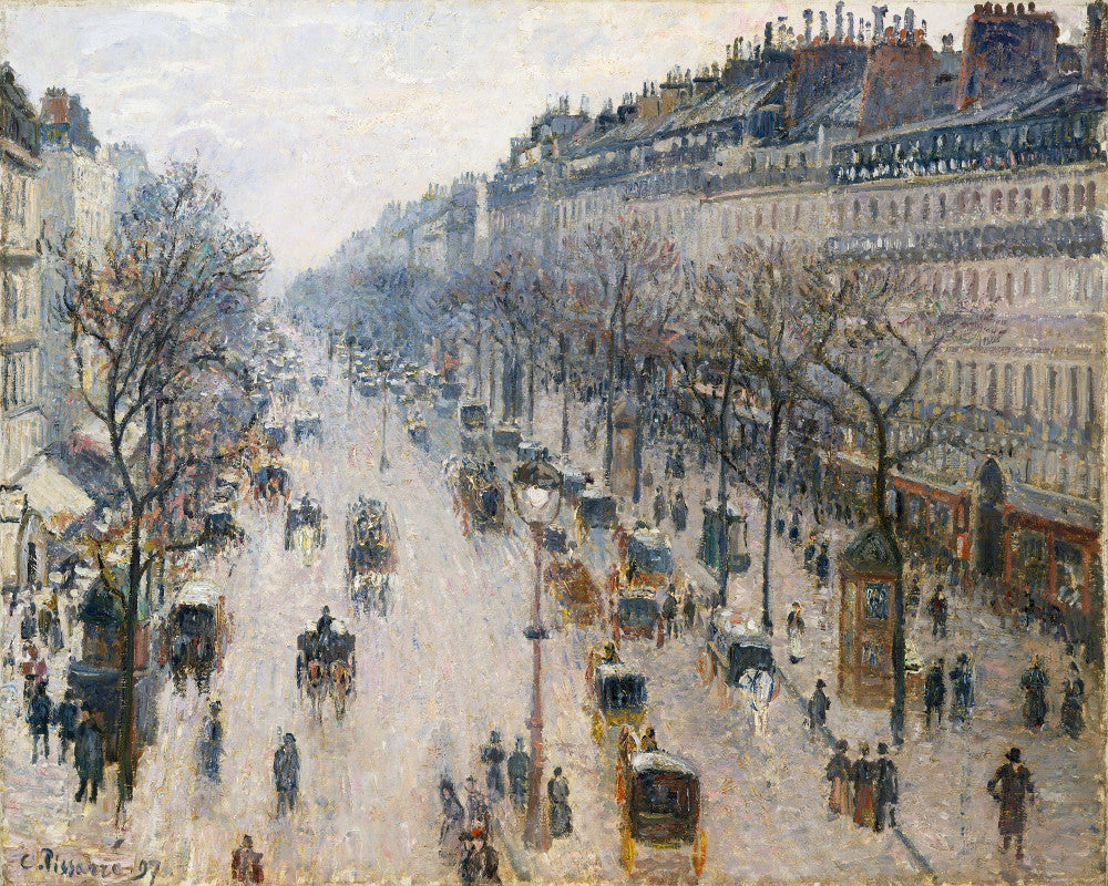 Camille Pissarro Fine Art Print Boulevard Montmartre Winter Morning Impressionist Painting