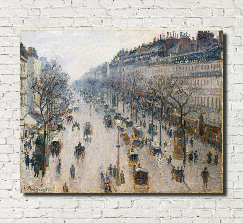 Camille Pissarro Fine Art Print Boulevard Montmartre Winter Morning Impressionist Painting