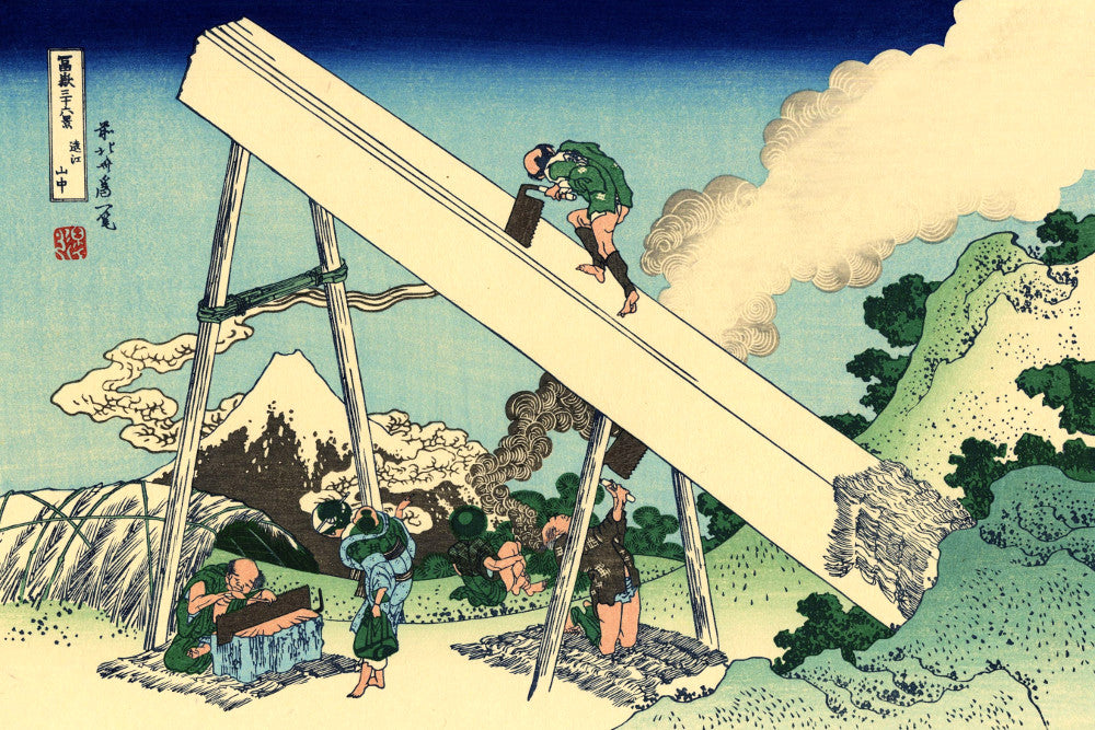 36 Views of Mount Fuji, The Fuji from the Mountains of Totomi, Katsushika Hokusai, Japanese Print