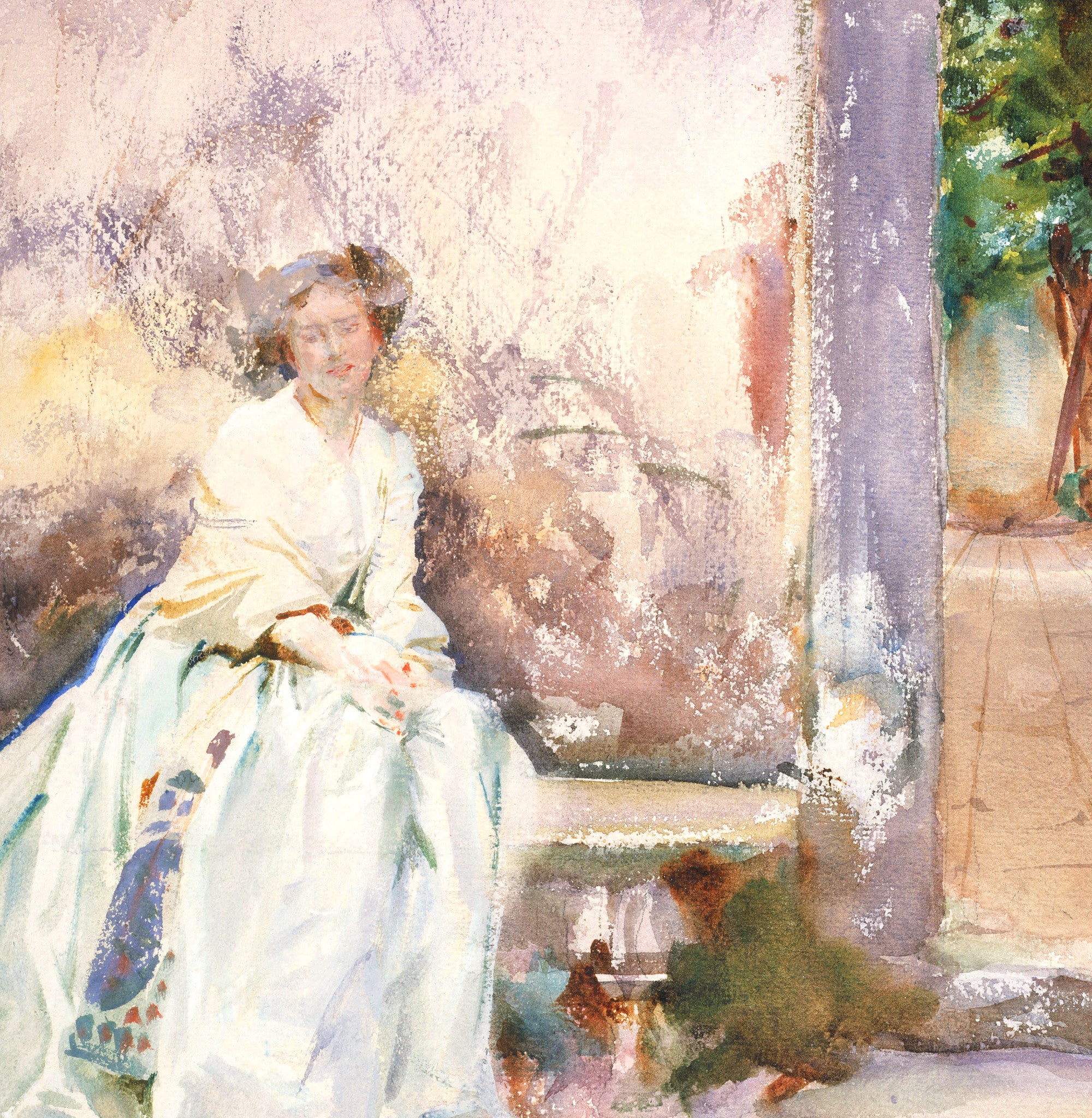 John Singer Sargent Fine Art Print, The Garden Wall