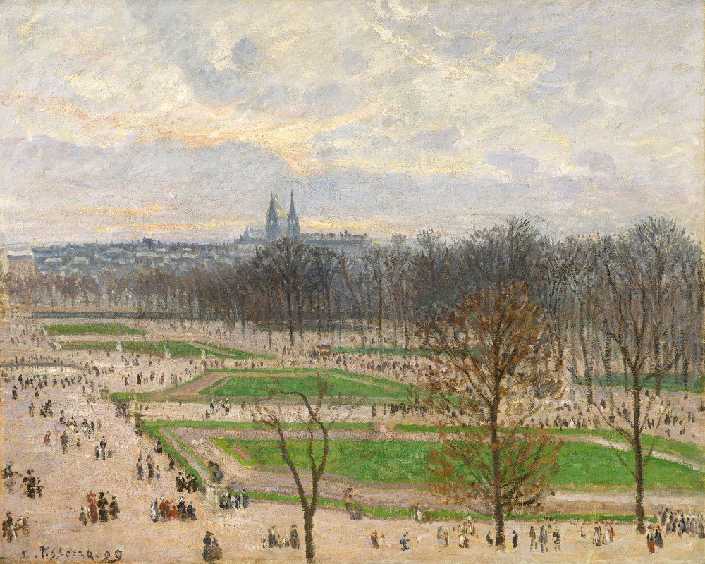 Camille Pissarro Fine Art Print Garden of the Tuileries Winter Afternoon Impressionist Painting