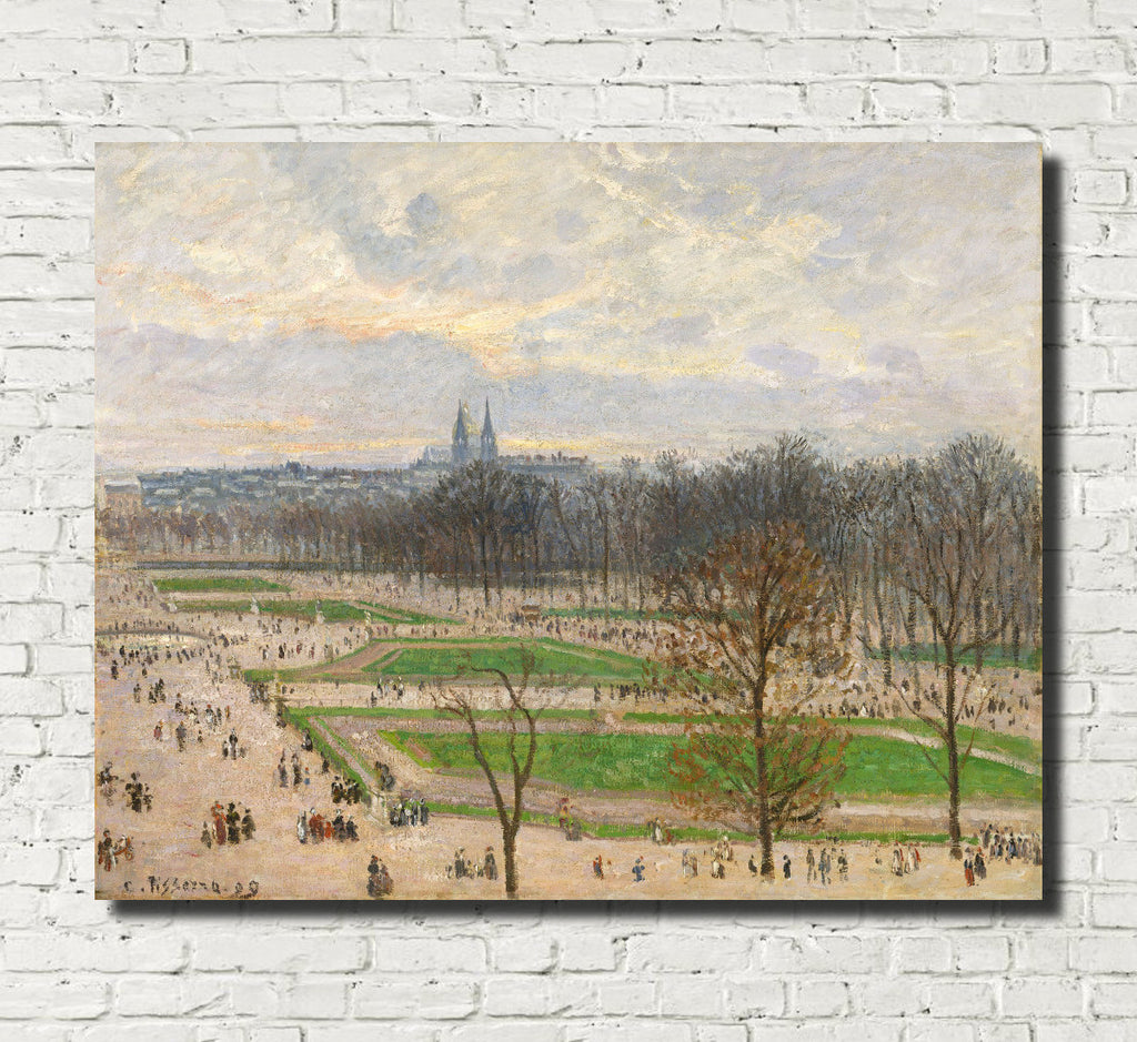 Camille Pissarro Fine Art Print Garden of the Tuileries Winter Afternoon Impressionist Painting