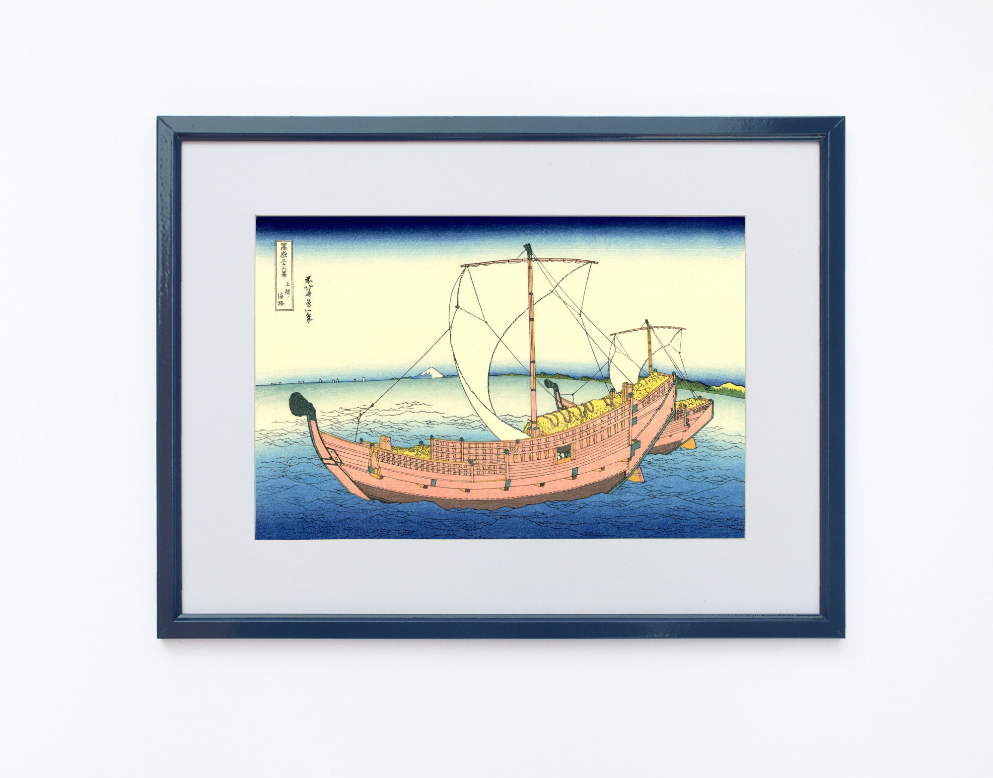 36 Views of Mount Fuji, The Kazusa Province Sea Route, Katsushika Hokusai, Japanese Print