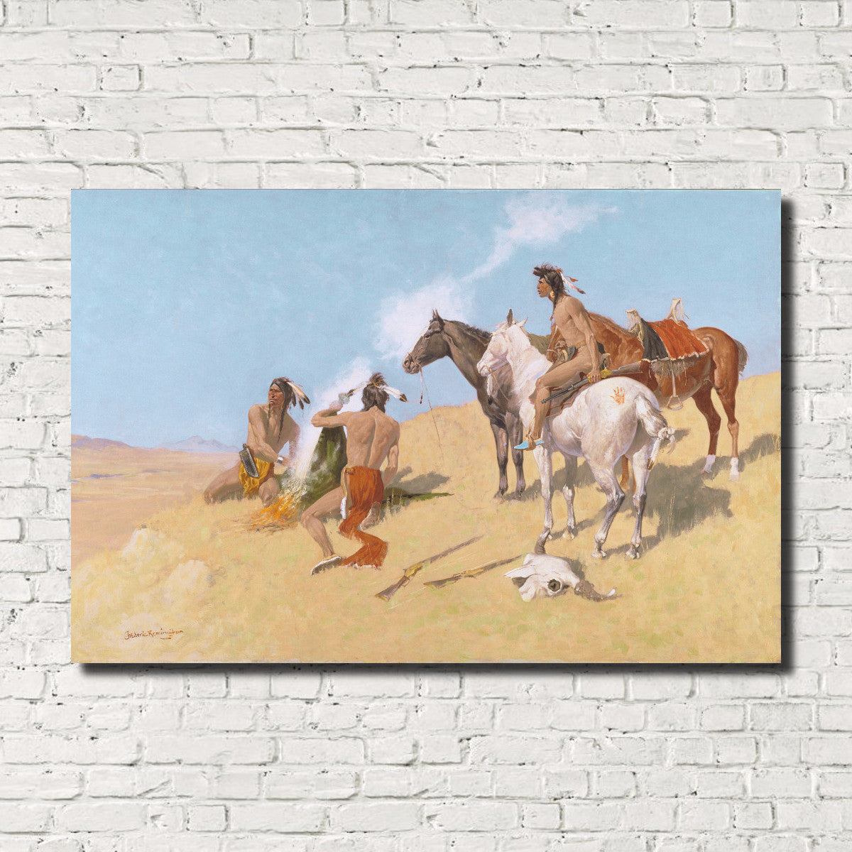 Frederic Remington, Old Masters Fine Art Print : The Smoke Signal