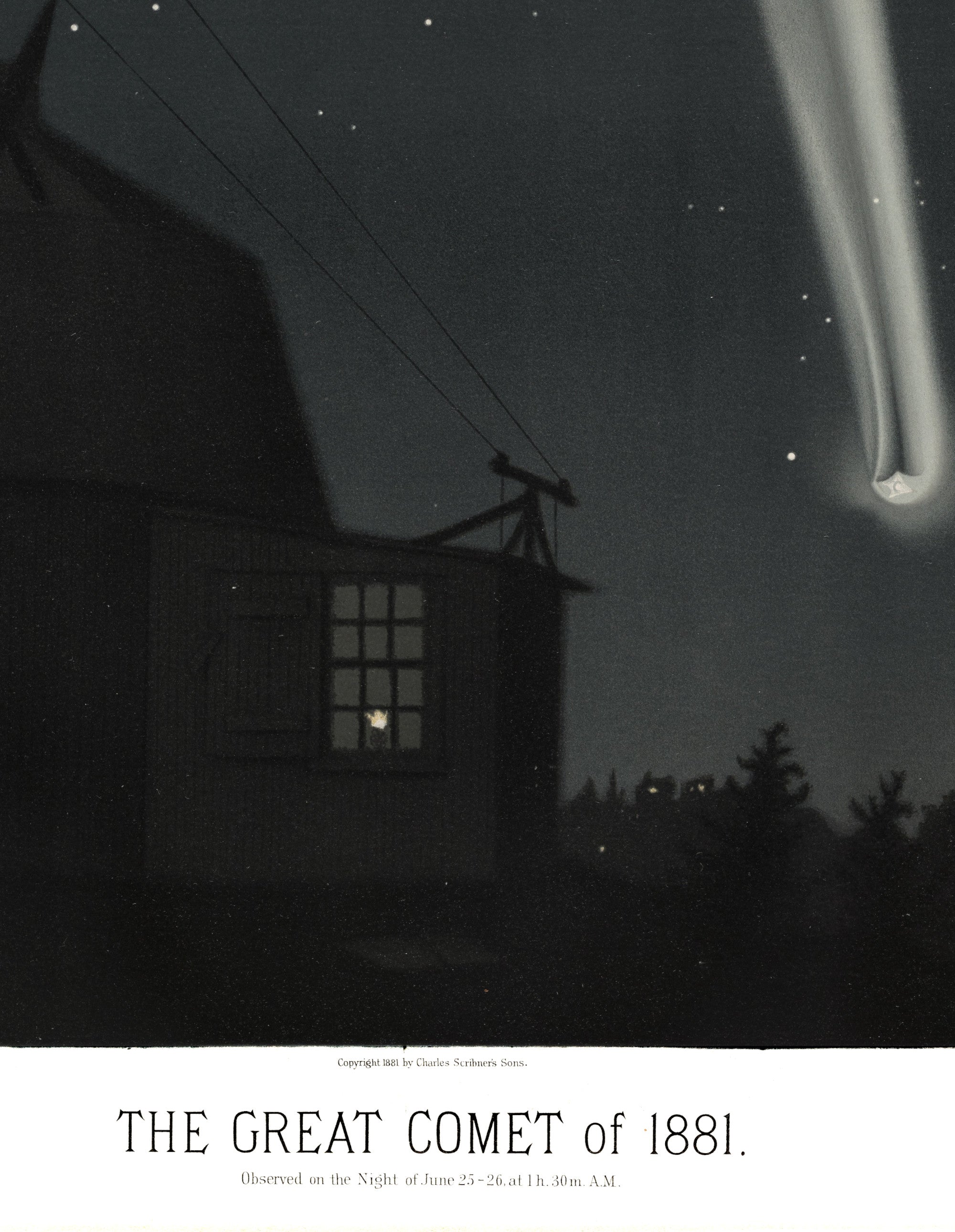 Étienne Léopold Trouvelot Fine Art Print, The Great Comet of 1881