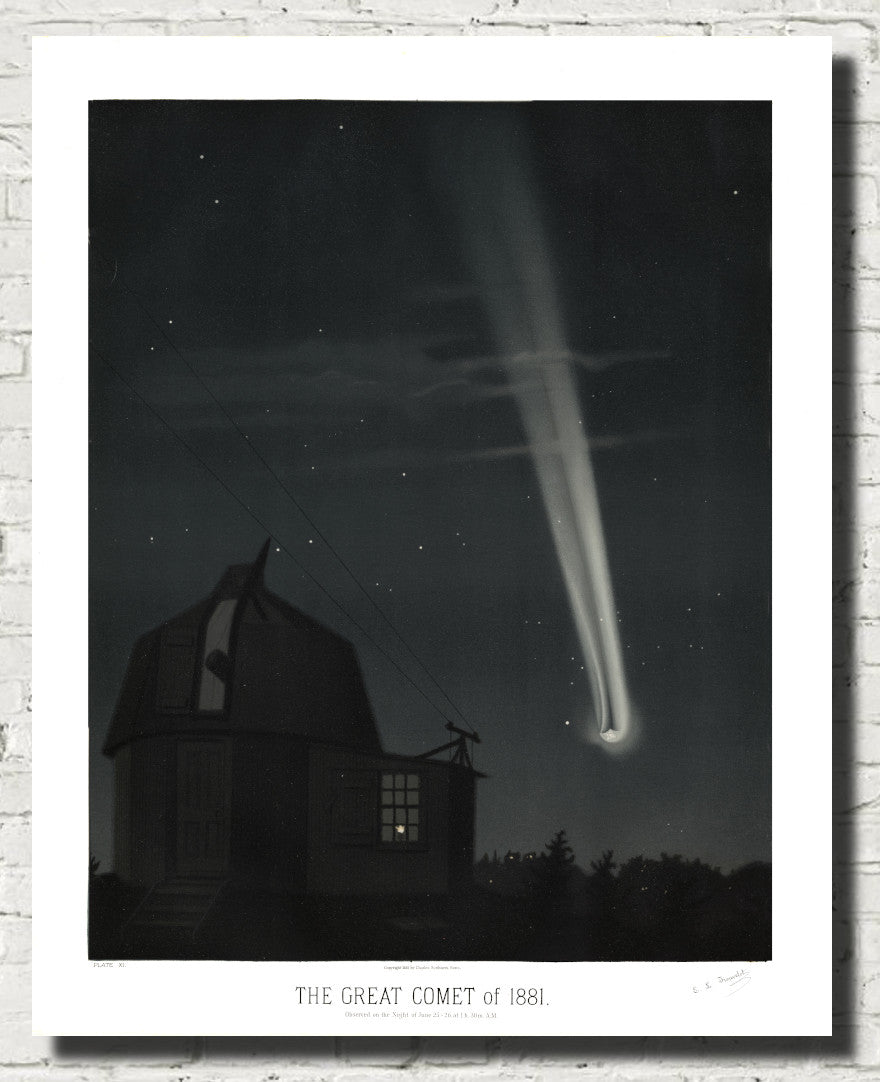 Étienne Léopold Trouvelot Fine Art Print, The Great Comet of 1881